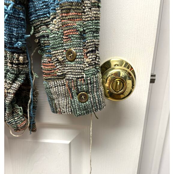 Monterey by Koret Sweater, Funky Boho Cardigan, Weaved Beach Wear, Women's L - Picture 5 of 6